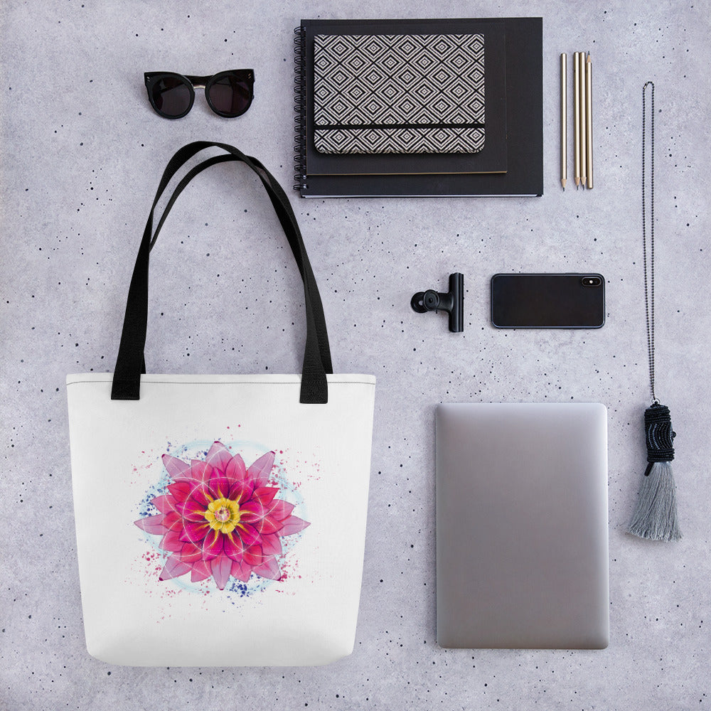 Pink and Grey Lotus Flower | Tote Bag